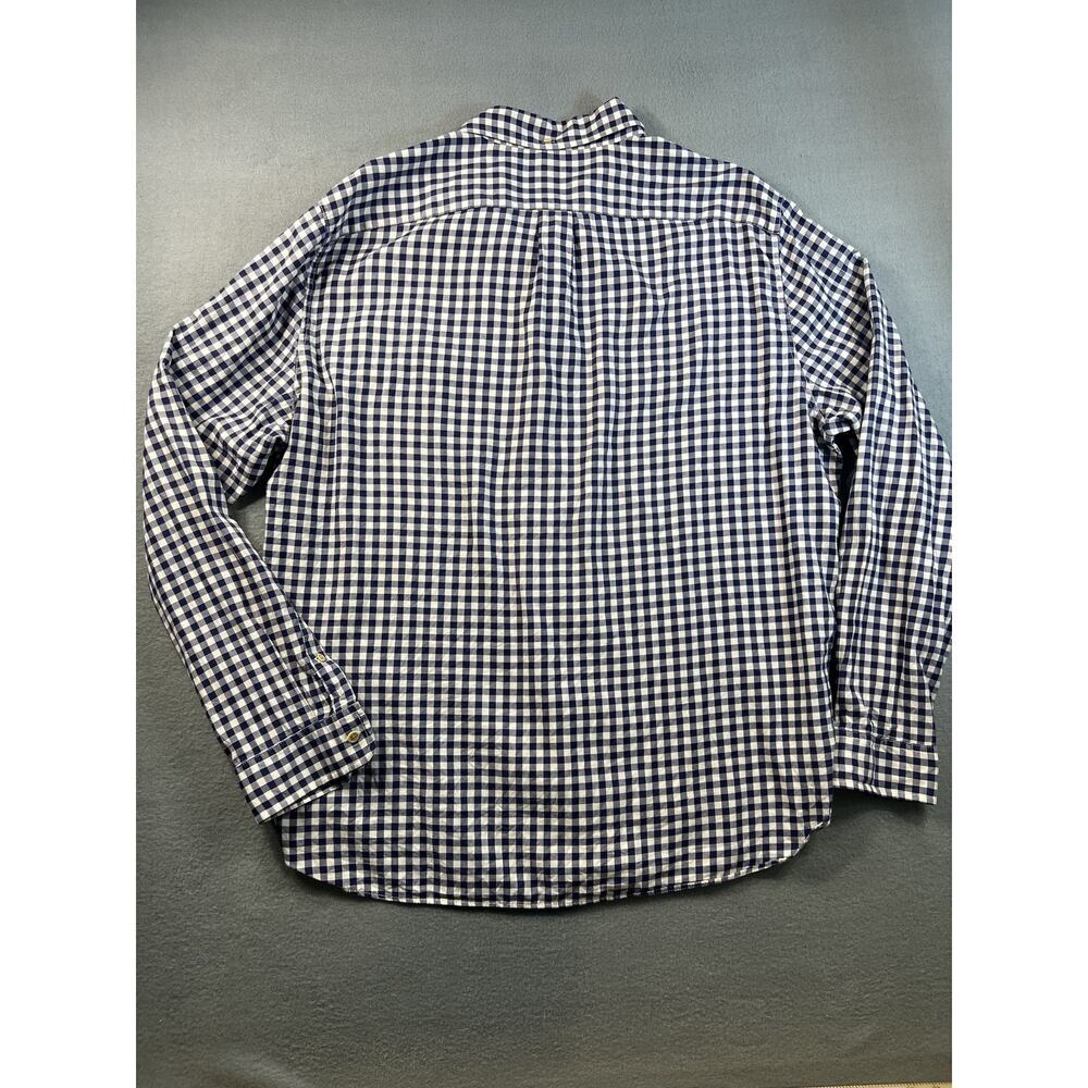 J.Crew Men's XL Blue White Gingham Long Sleeve Shirt 100% Cotton Casual Wear - Picture 4 of 8